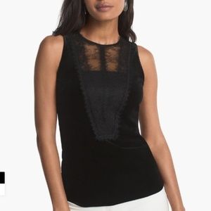 WHBM Velvet Shell Top S